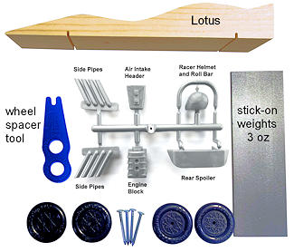 Lotus complete pinewood derby grand prix car kit picture